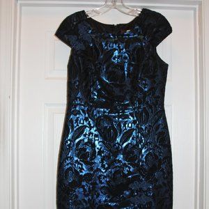 Anthropologie Eva Franco metallic embroidered sheath dress